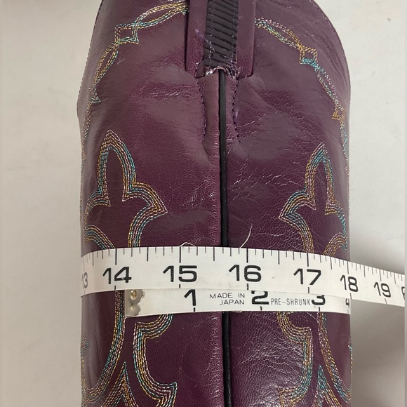 Vintage Larry Mahan Tall Purple Cowgirl Boots 8.5 B USA Made Lizard Teju - Picture 9 of 16